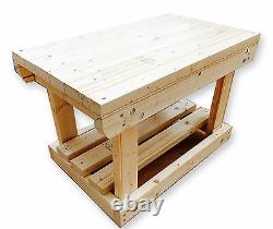 WIDE 4FT 120x80cm NEW HEAVY DUTY VERY SOLID WOODEN WORK BENCH STRONG HAND MADE