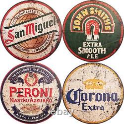 WOODEN BAR SIGNS, Pub Beer Wood Circles, Mancave, Gifts, Vintage, 19cm Diameter