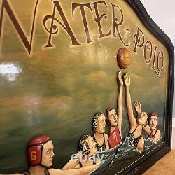 Water Polo Large Hand Painted 3D Effect Wooden Sign