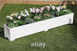 White 200x32x33 (cm) Great Long Wooden Garden Planter Trough Hand Made