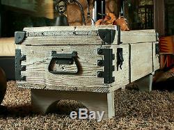 White Wooden Coffee Table Travel Old Chest Trunk Cottage Steamer Vintage Rustic