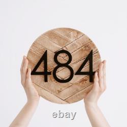 White round house number sign custom Circle house name plaque with street name