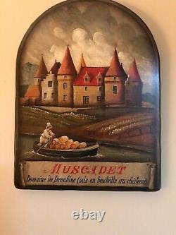 Wood Painted Cafe/Bistro Sign for French Drouhine Muscadet Wine