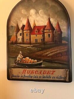 Wood Painted Cafe/Bistro Sign for French Drouhine Muscadet Wine