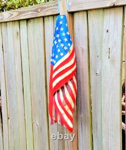 Wooden American Flag Draped Original Hand Carved from Repurposed Wood