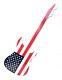 Wooden American Flag Electric Guitar Painted Made In Tennessee 39x13 Veteran