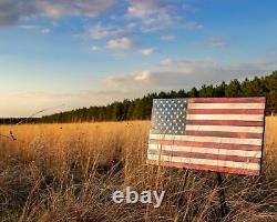Wooden American Flag Rustic Decor Handcrafted
