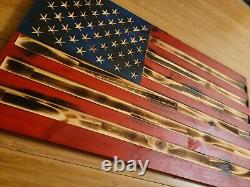 Wooden American Flag Wall Art 21.5 X 12