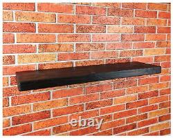 Wooden Antique Style Floating Shelf Handmade Vintage Rustic 9 220mm Charcoal