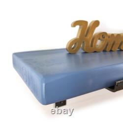 Wooden Antique Style Shelf Rustic Bracket Bent Up Handmade Nordic Blue 9 220mm