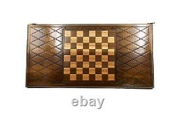 Wooden BACKGAMMON BOARD SET GAME Armenian Nardy wood chess carved HANDMADE
