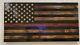 Wooden Hand Carved Thin Red Line American Flag Firefighter Flag Wall Art