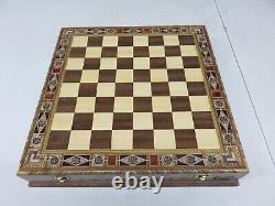 Wooden Hand Made chess Set with metal Staunton chess pieces