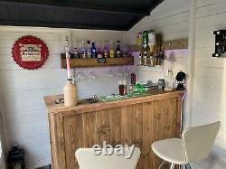 Wooden Home bar Man cave set with wooden bar optics and alcohol shelving unit