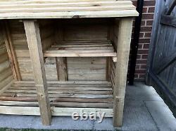 Wooden Log Store 4ft, Firewood Storage. UK Hand Made W-147 H-127 D-89