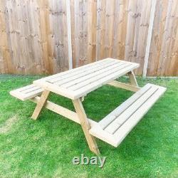 Wooden Mitred Corner Heavy Duty Garden Picnic Pub Patio Bench Table 4ft 5ft 6ft