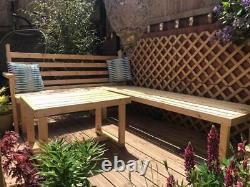 Wooden Outdoor Sofa Garden/ Patio, Medium Corner Sofa + Coffee Table