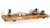 Wooden Reclaimed Floating Shelf Mantle 225mm Bent Down Brackets Beam Handmade