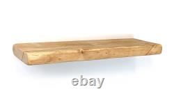 Wooden Reclaimed Floating Shelf Mantle 225mm Invisible Brackets Beam Handmade