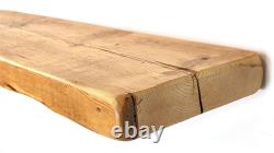 Wooden Reclaimed Floating Shelf Mantle 225mm Invisible Brackets Beam Handmade