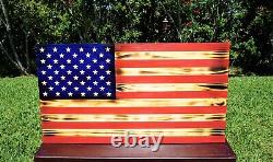 Wooden Rustic American Flag Handmade 36 x 19.5 Made in the US