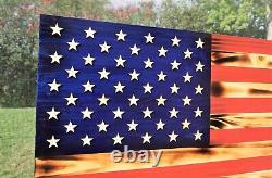 Wooden Rustic American Flag Handmade 36 x 19.5 Made in the US