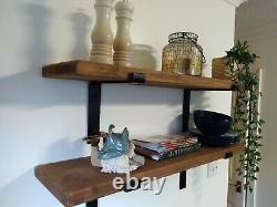 Wooden Shelves-Rustic Industrial Scaffold Board With Wall Bracket- Handmade 3/3