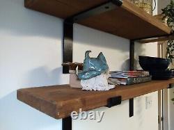 Wooden Shelves-Rustic Industrial Scaffold Board With Wall Bracket- Handmade 3/3
