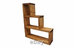 Wooden Shelving Unit Storage 3 Tier Reclaimed Timber Style Solid Wood Furniture