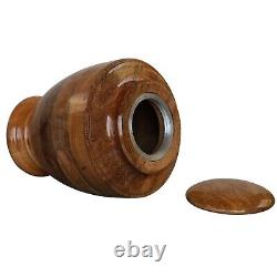 Wooden Urn For Human Ashes, Large Hand Turned Mango Wood Funeral Cremation Urn