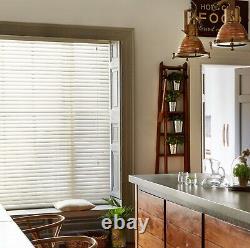Wooden Venetian Blind Real Wood White Quality Made To Measure 50mm Slats