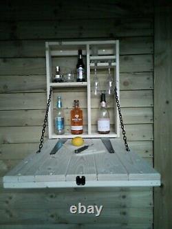 Wooden Wall Outdoor Bar prosecco Beer Gin shots Garden Party Home Drinks Bar