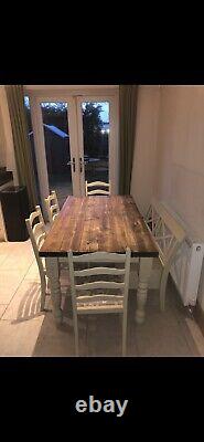 Wooden dining table and chairs 6