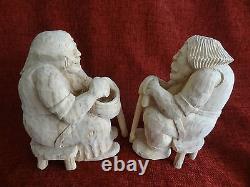Wooden grandfather and grandmother statue, hand made, handcrafted, unique gift