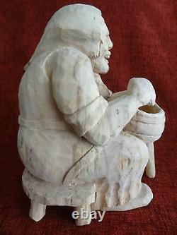 Wooden grandfather and grandmother statue, hand made, handcrafted, unique gift