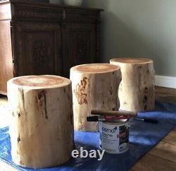Wooden log stool, side table, pub stool, foot stool, natural or oiled finish