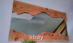 Wooden mirror hand made river mirror resin table large mirror rustic natural