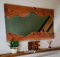 Wooden mirror hand made river mirror resin table large mirror rustic natural