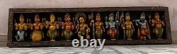 Wooden panel dash avatar statues wall hanging ten Incarnations of god Vishnu