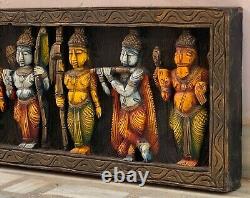 Wooden panel dash avatar statues wall hanging ten Incarnations of god Vishnu