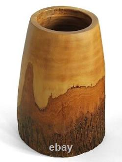 Wooden small side table stool lamp plant stand. Rustic Bark Drum. Choice 3 sizes