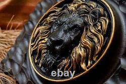 Wooden wall plaque Carved Lion Head wood carvings wood wall hanging plaque