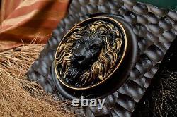 Wooden wall plaque Carved Lion Head wood carvings wood wall hanging plaque