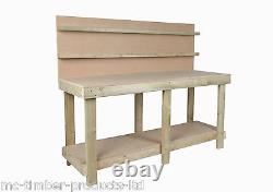 Workbench 6ft Hand Made Wooden Woodwork Bench Mdf Top Heavy Duty Backboard